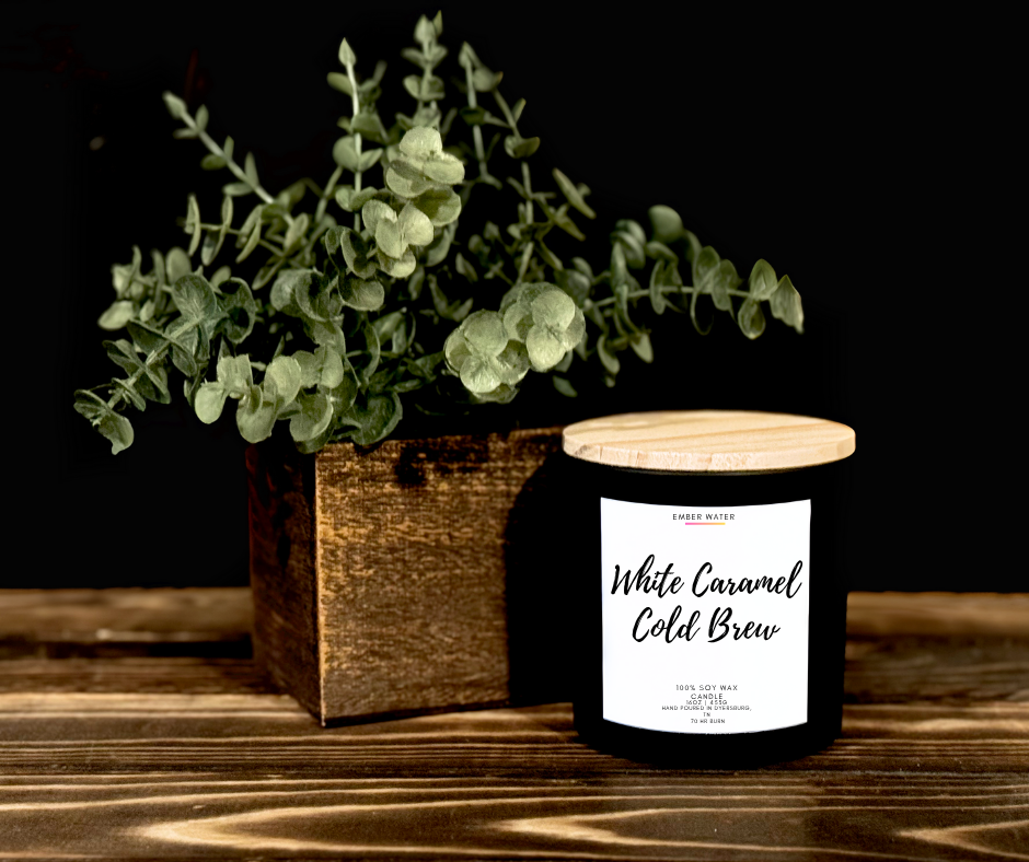 White Caramel Cold Brew 16 oz 100% Soy Candle  