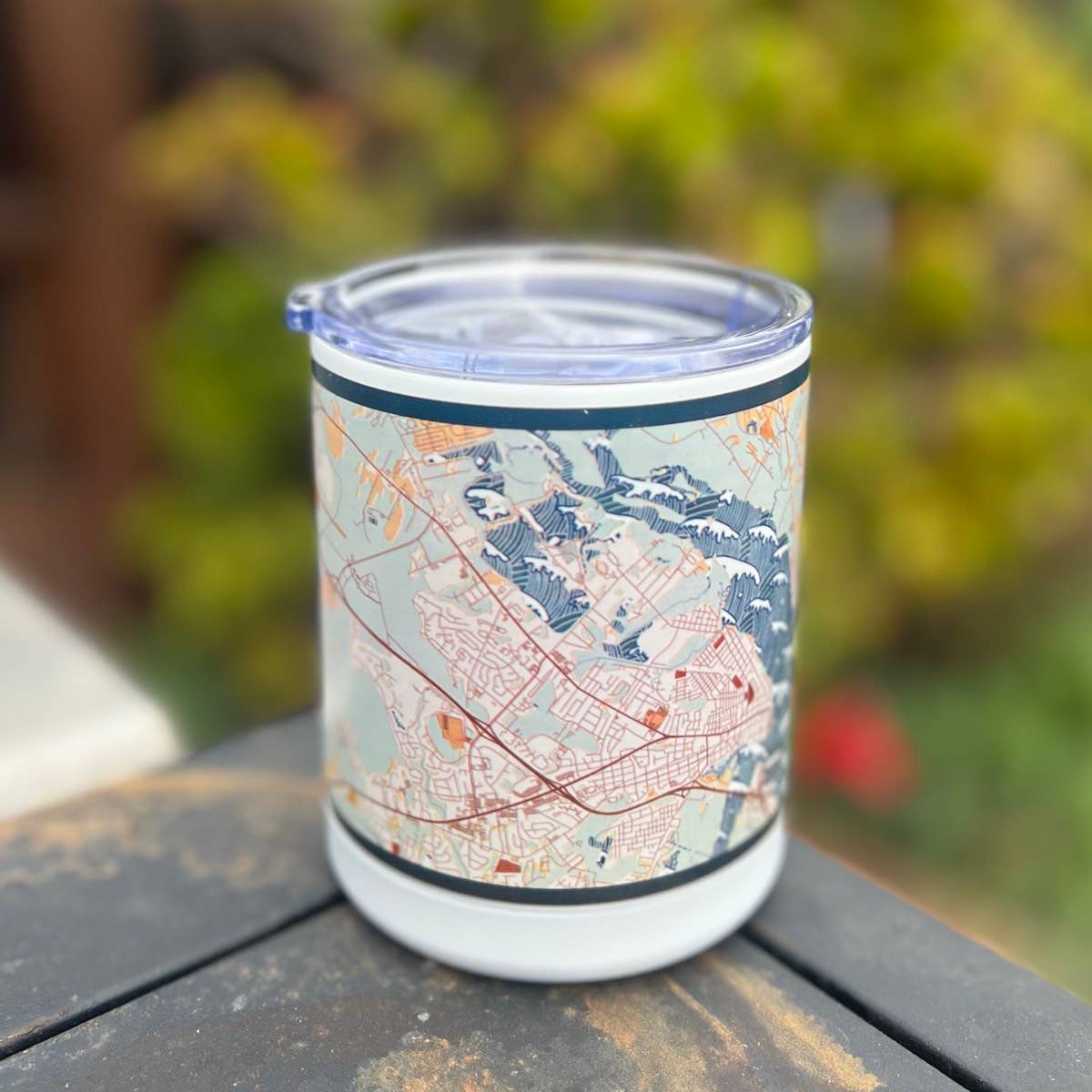 Memphis TN Map Insulated Cup in Woodblock