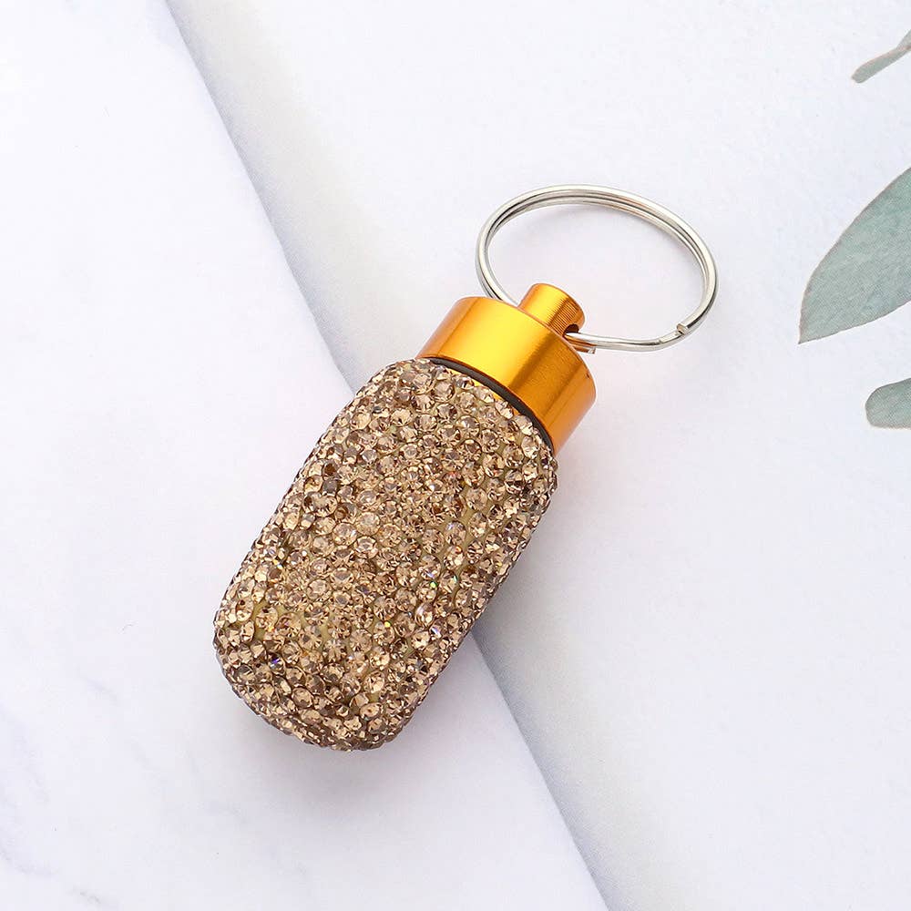 Bling Mini Pill Case Keychain