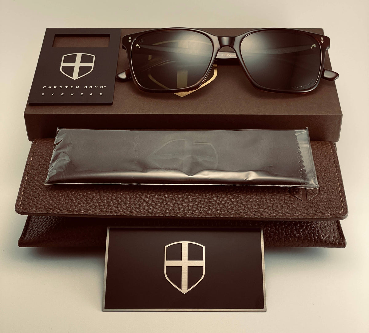 Tanner Unisex Sunglasses, Mazzucchelli Acetate Frame: Black/Brown