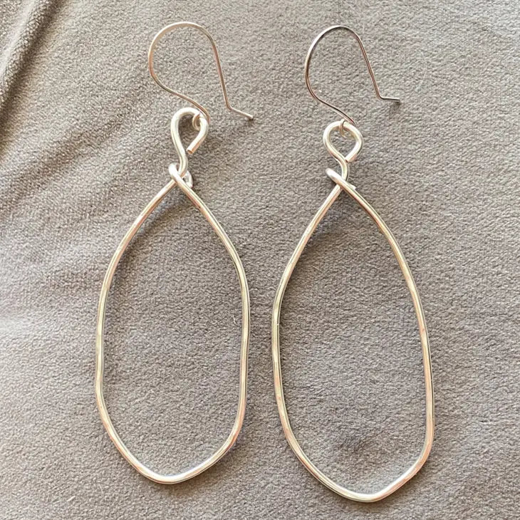 Gold - Oval Hoop Necklace and Earring Set Gift
