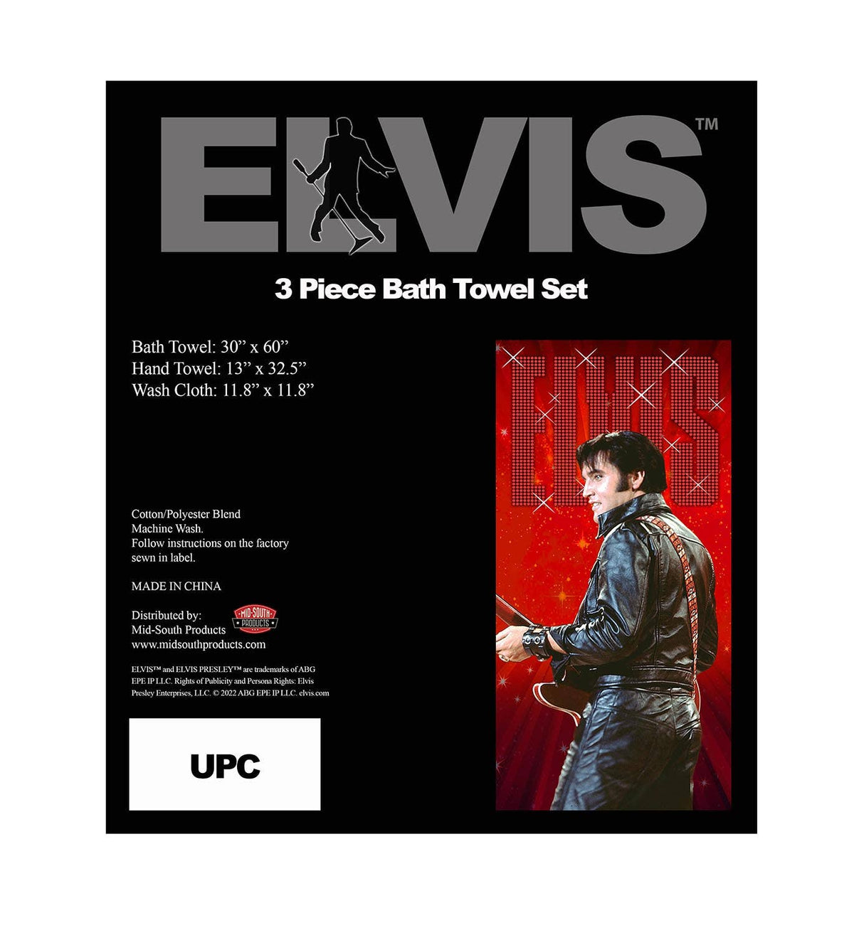 Elvis Bath Towel Set - 68' Comeback
