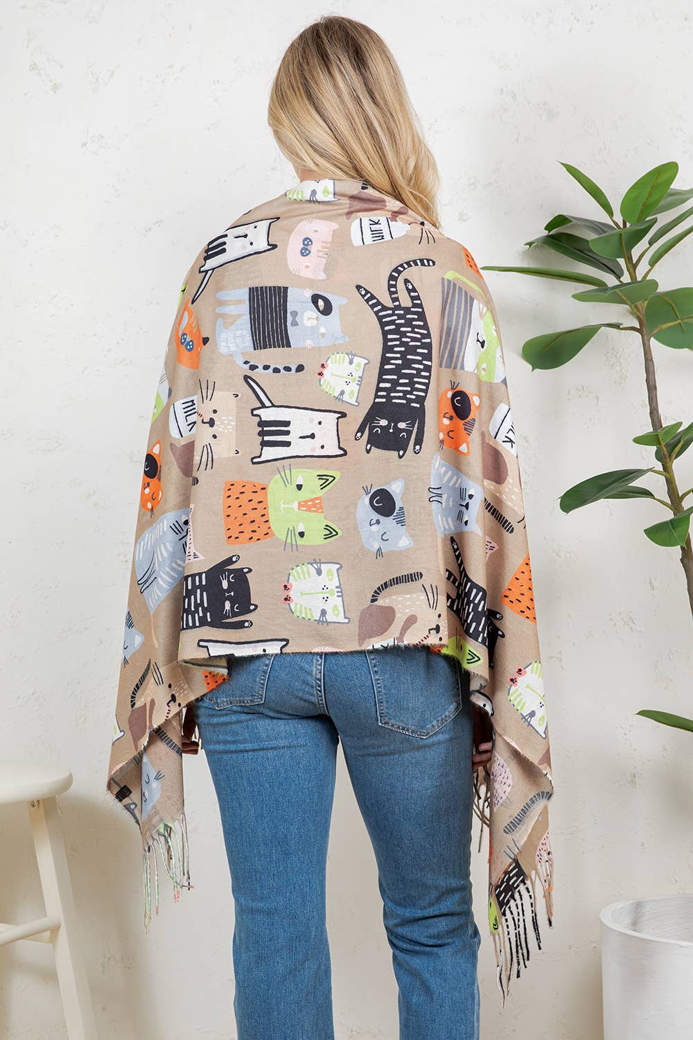 Cat Print Scarf