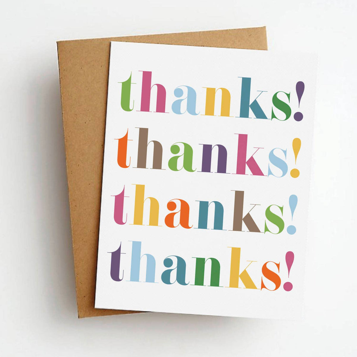 Rainbow Thanks Thank You Greeting Card