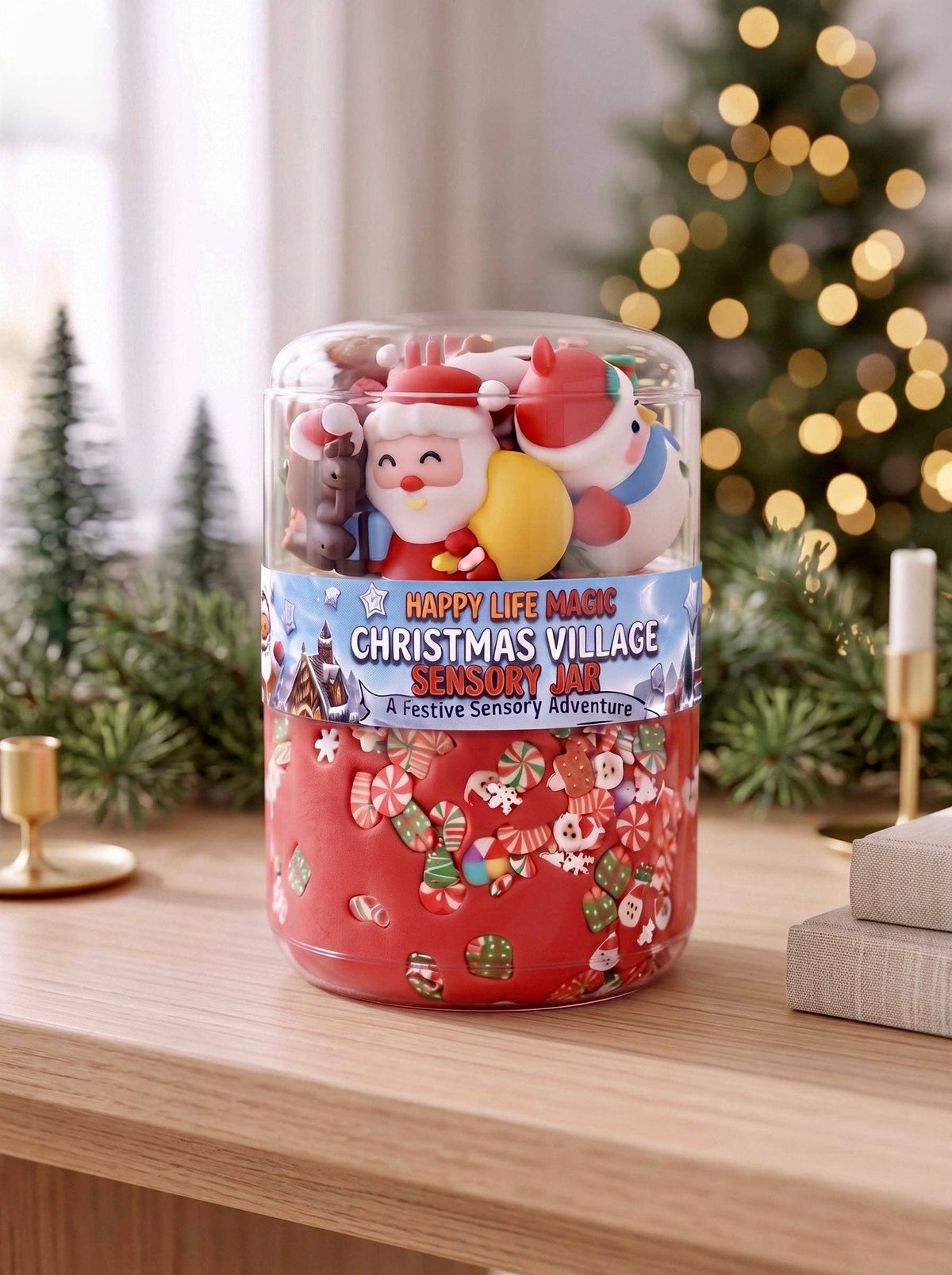 "Christmas Village" DOUBLE Jar