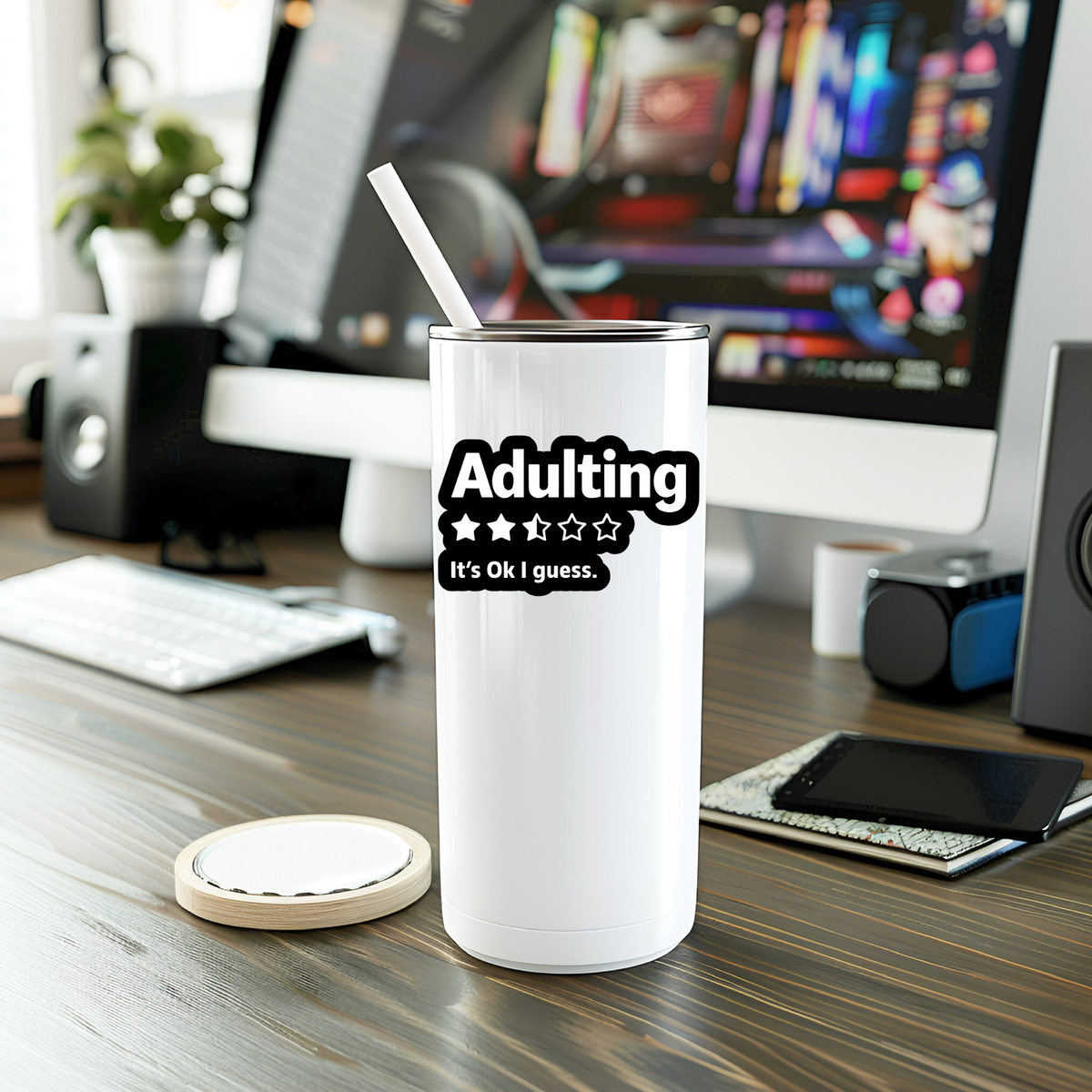 Funny Adulting Vinyl Sticker
