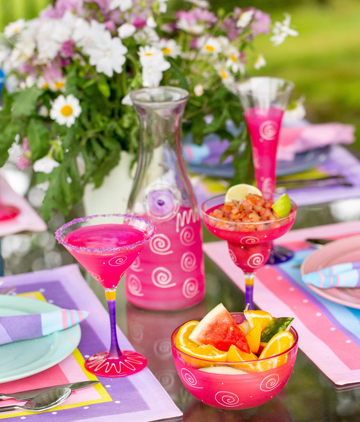 Peruvian Splendor Pink Champagne Glasses