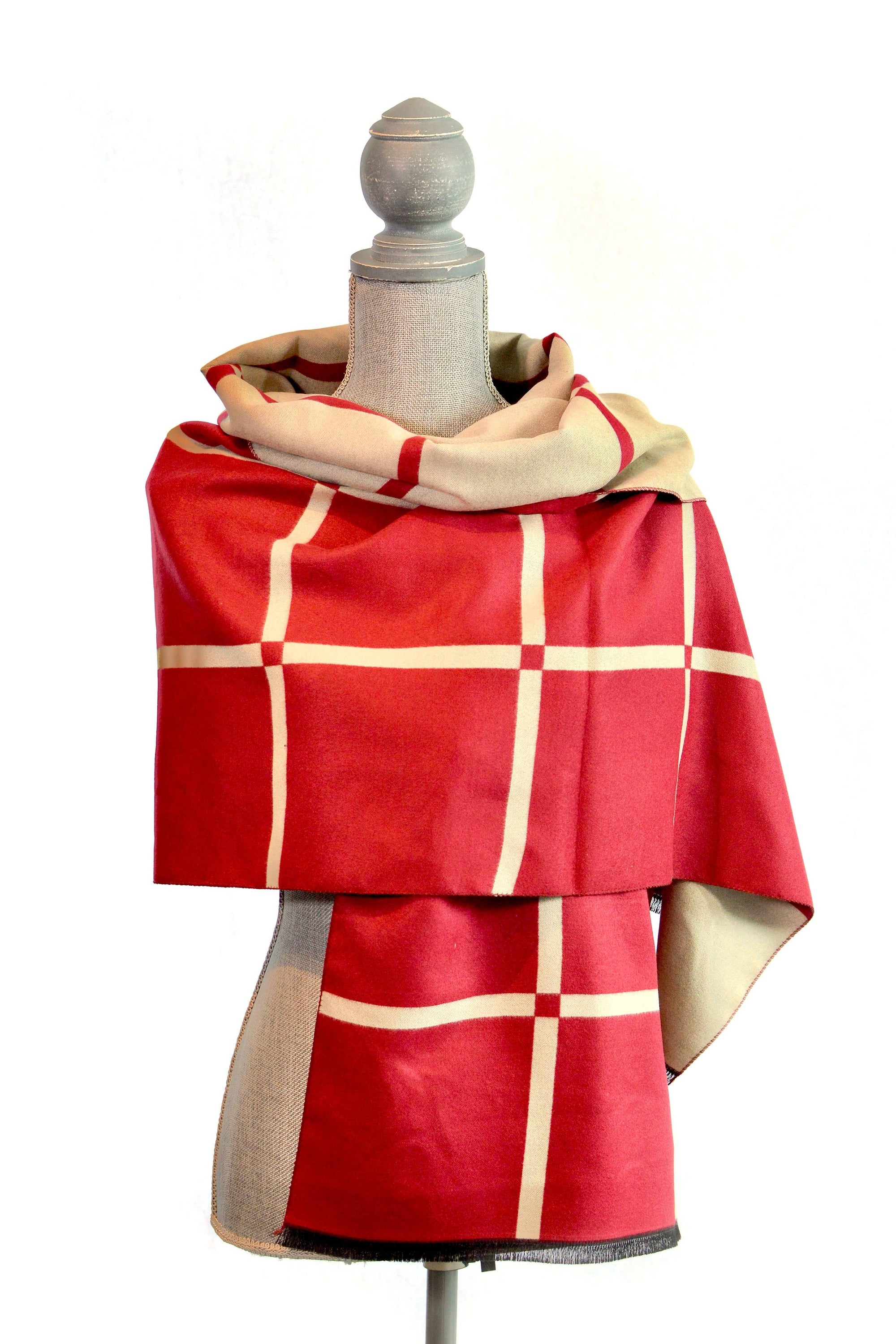 Luxury plaid winter scarf wrap