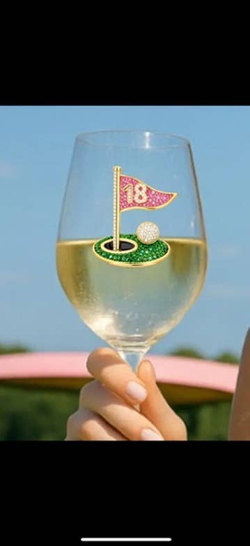 18th Hole Stemmed Wine Glass