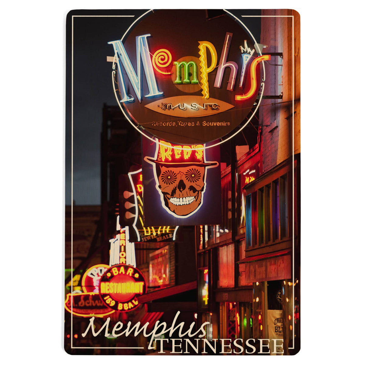 WOOD POSTCARD Memphis, Tennesseee, Beale Street