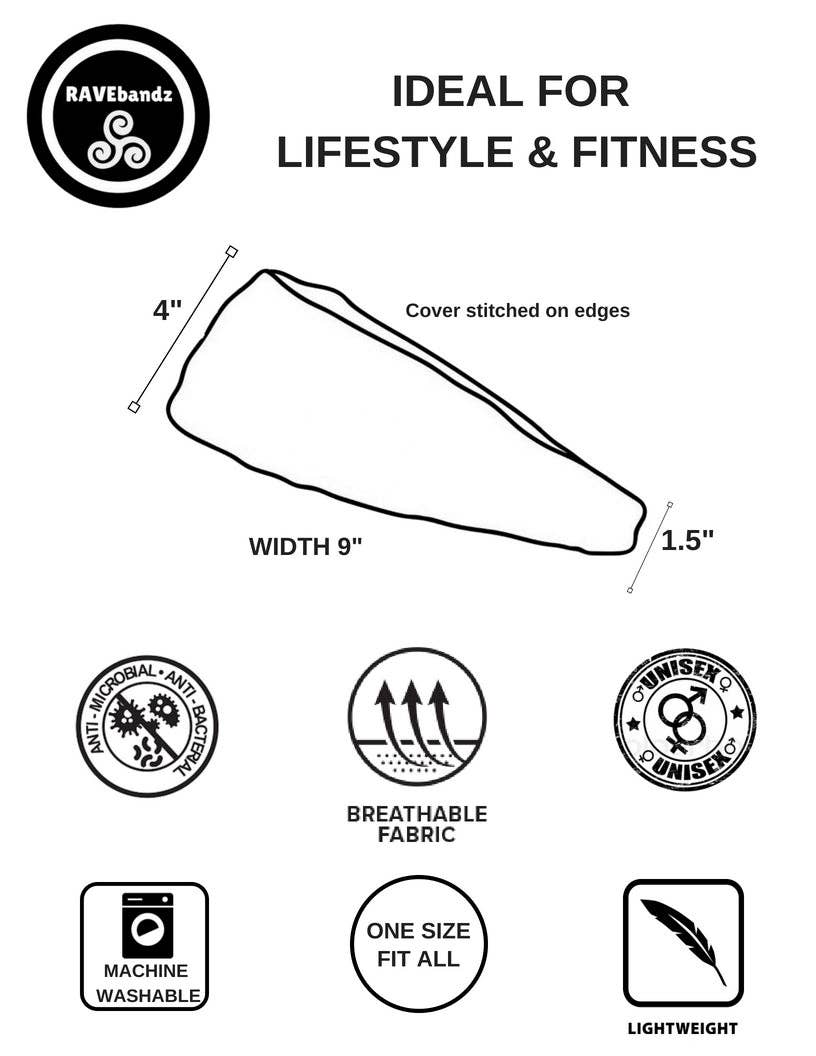 RAVEbandz The Pro - Wide Stretch Headband (Philosophy)