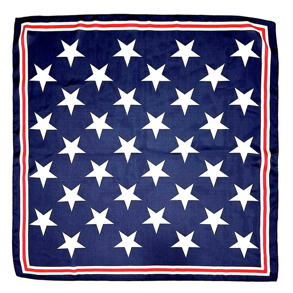Patriotic Big Star Pattern Print Square Scarf
