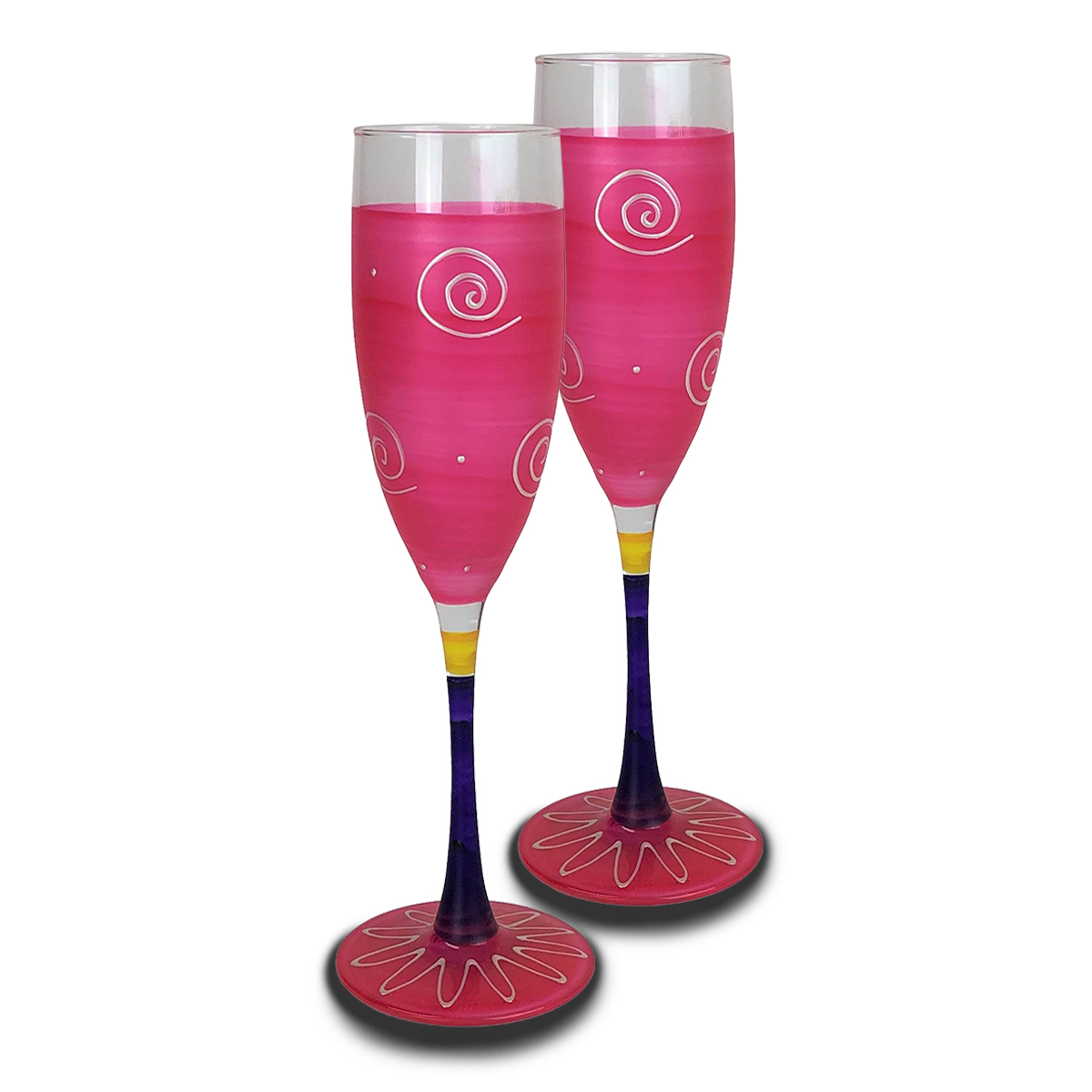 Peruvian Splendor Pink Champagne Glasses