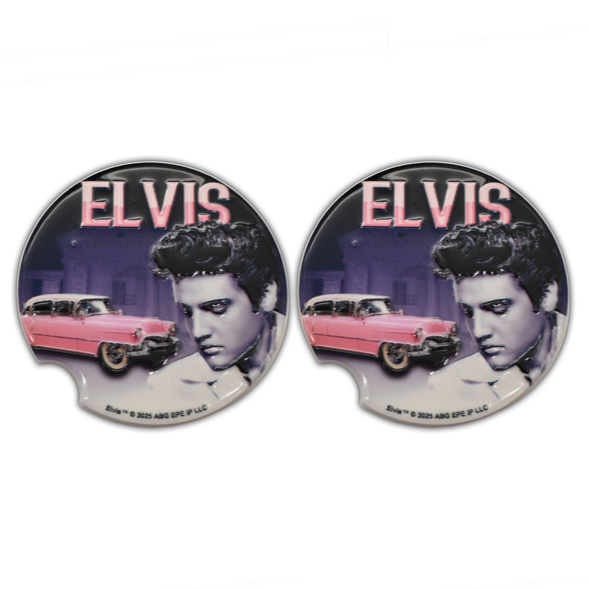 Elvis Car Coasters Set- Pink Caddy