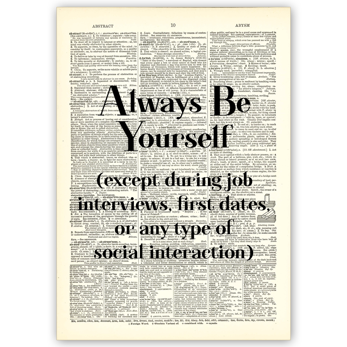 Art Print Dictionary Page | Vintage | Always Be Yourself