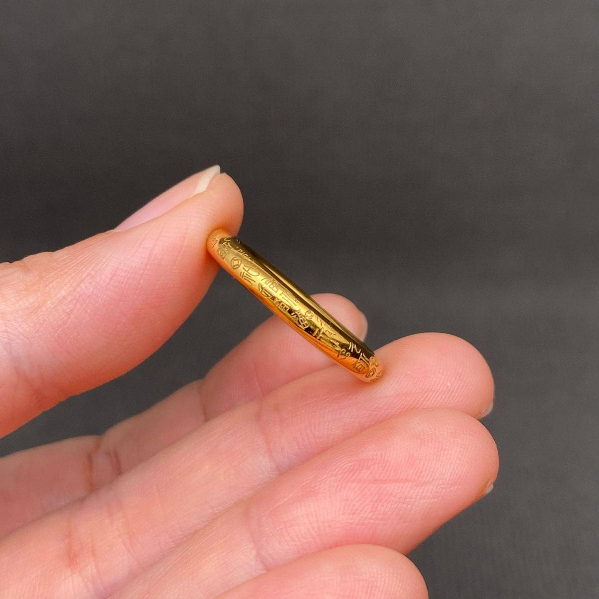 Lucky '福' 18K Gold Plated Stainless Steel Ring - FGS