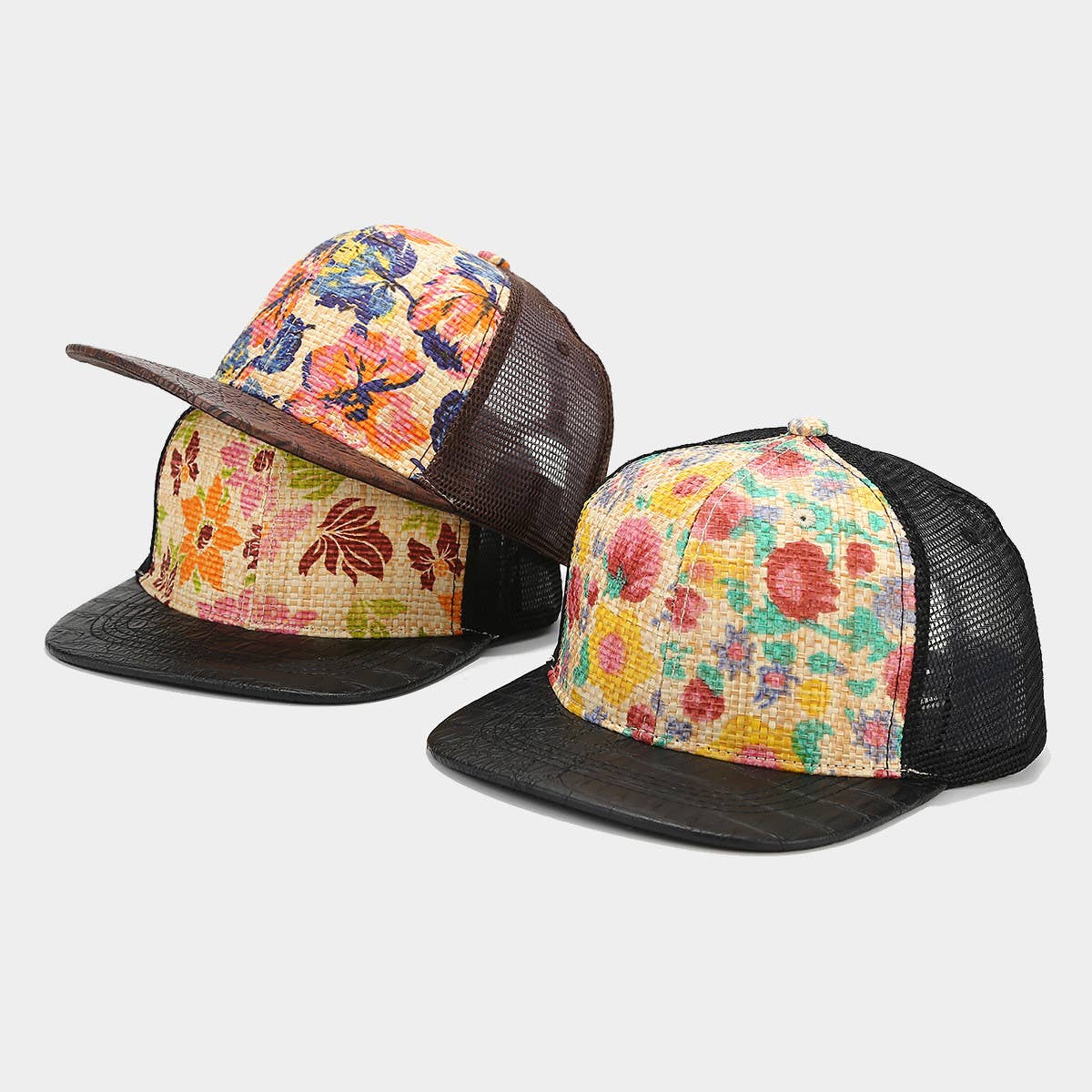 PRINT STRAW BREATHABLE BASEBALL CAP