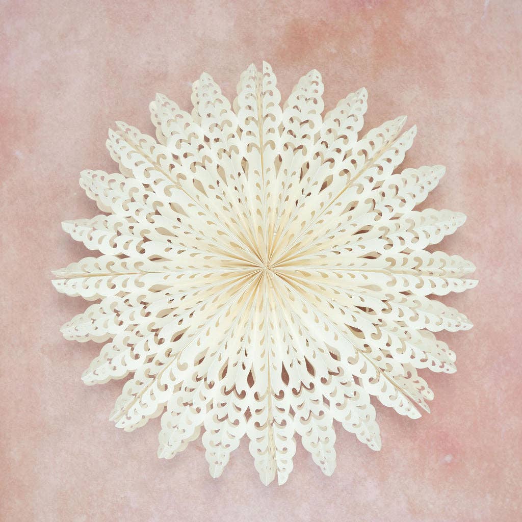 Giant Camelia White Paper Wall Decoration - 60cm