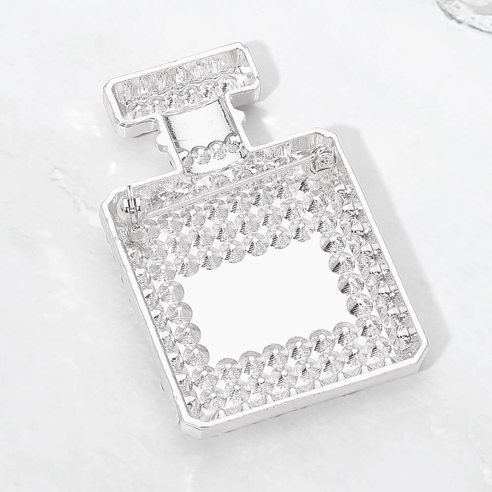 Rhinestone Pave PARIS N5 Perfume Bottle Pin Brooch