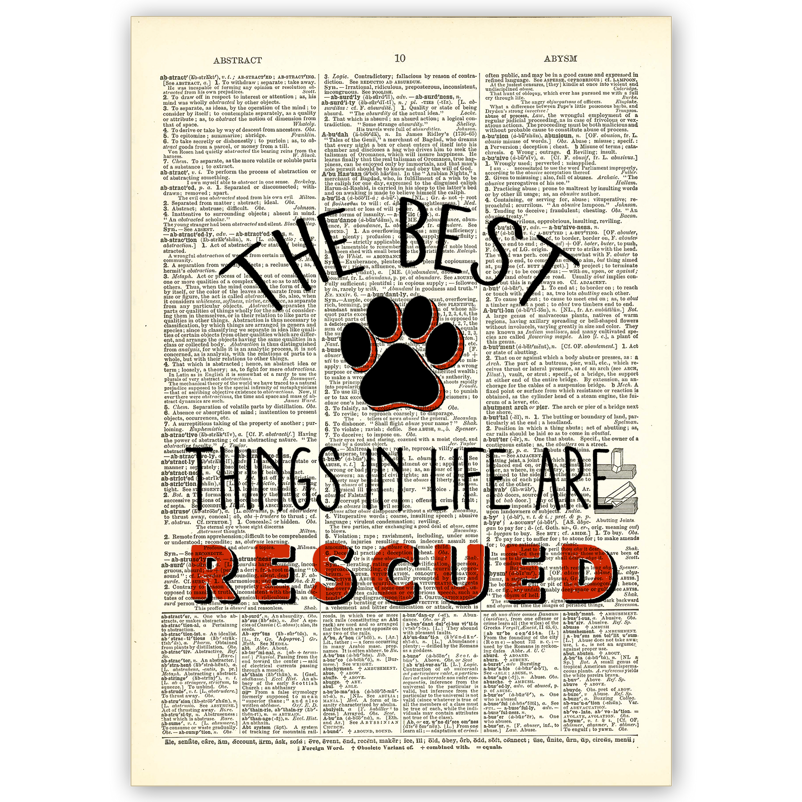 Art Print Dictionary Page | Vintage | The Best Things