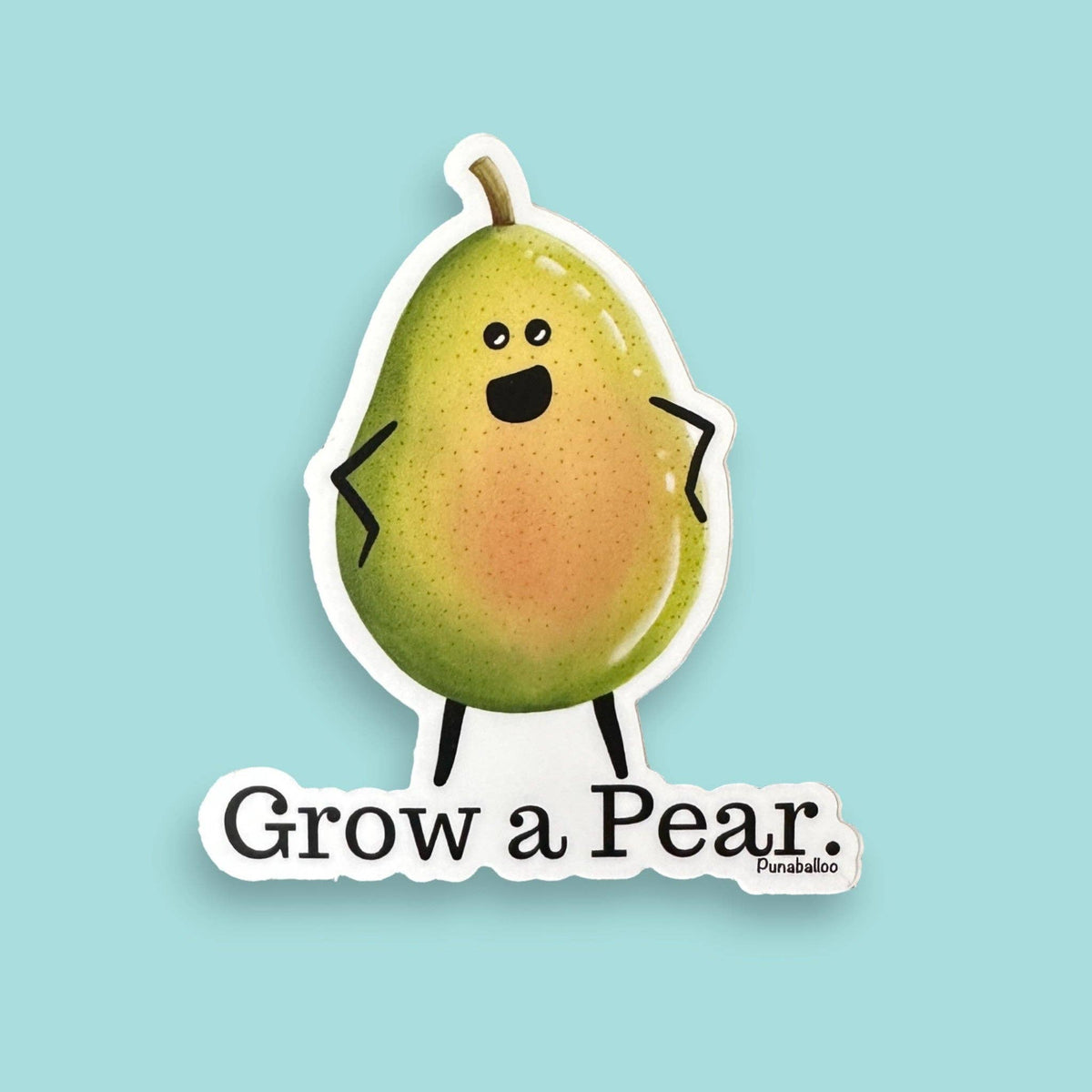 Grow a Pear 3" Vinyl Pear Pun Sticker