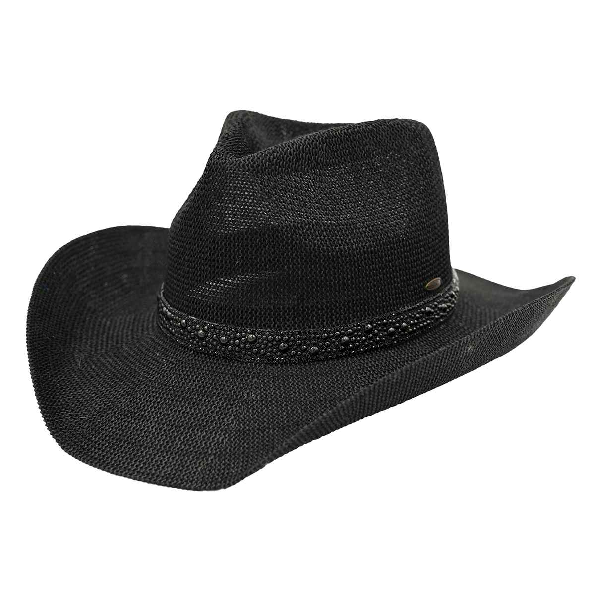 C.C Brand Becky Cowboy Hat w/Black Pearl &amp; Rhinestone