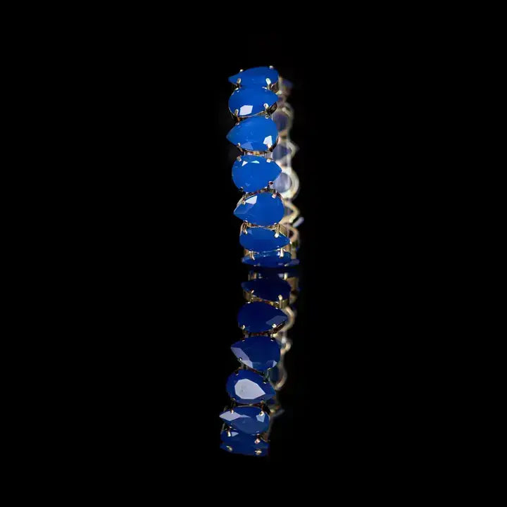 Azure Cascade Crystal Bracelet Blue Statement