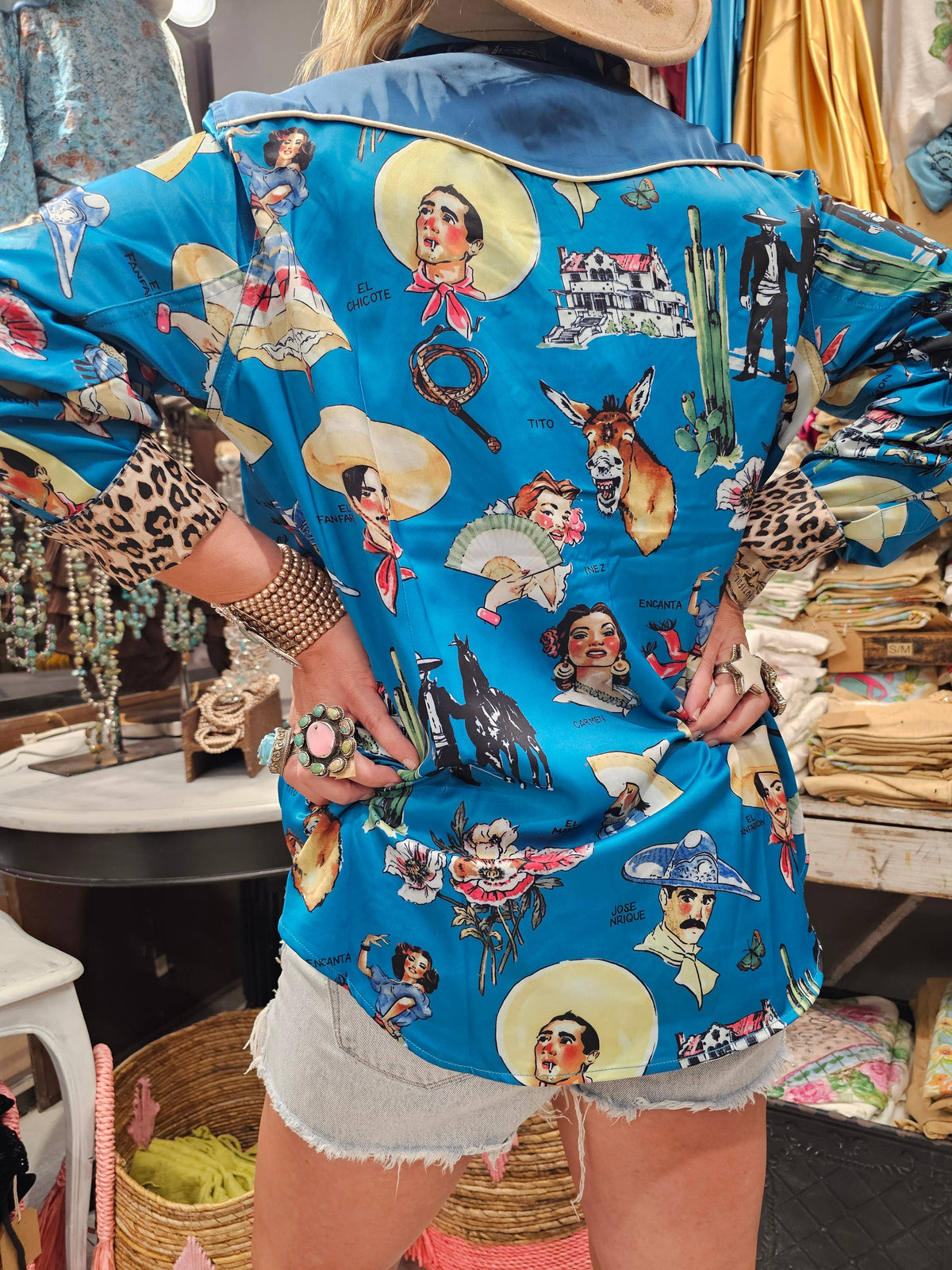 El Chicote Satin Shirt: Sm