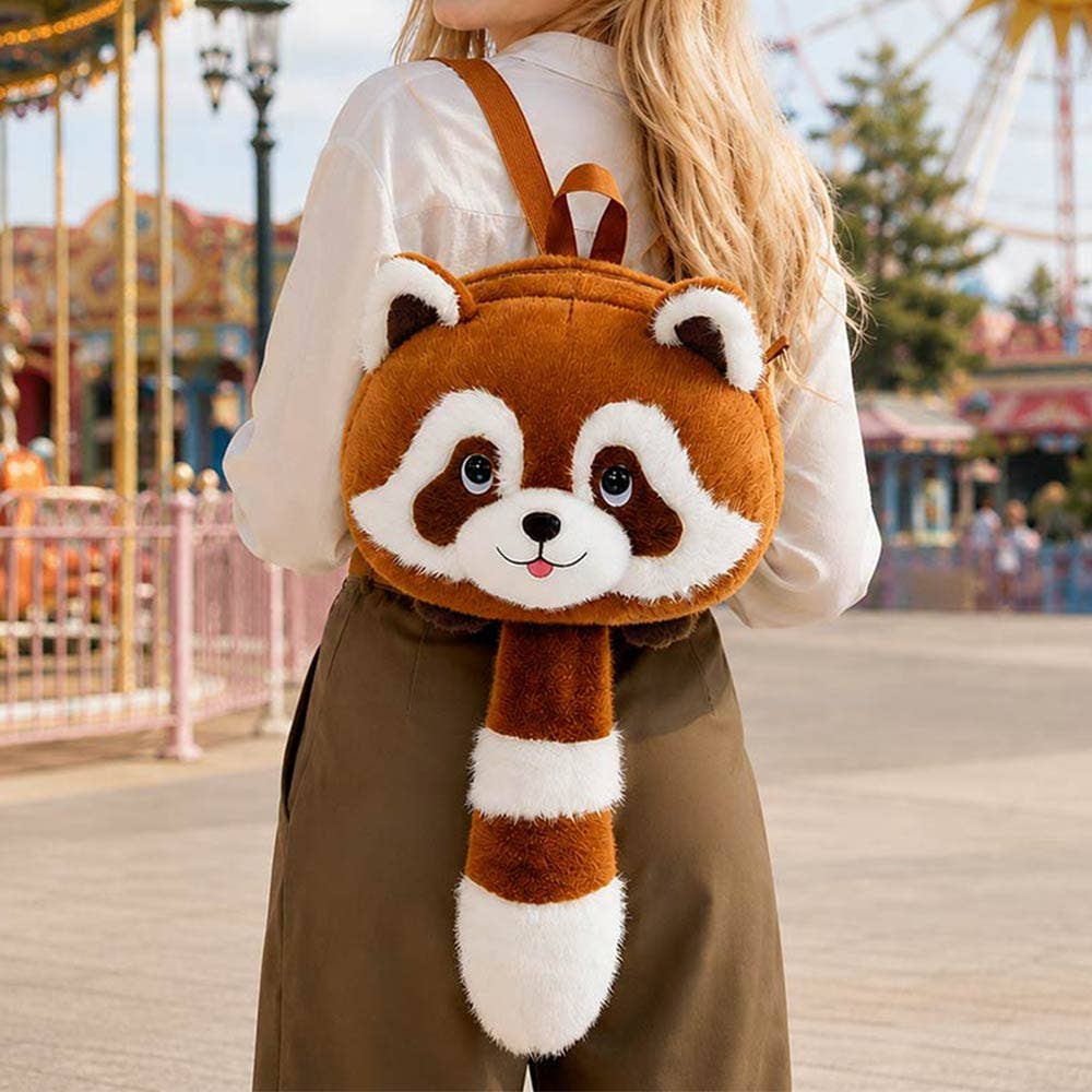 Cute Plush Racoon Fashion Backpack Crossbody Bag