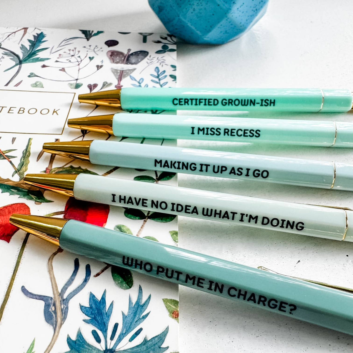 Adulting In Progress - Pen Set - Funny Gift : With Plastic Sleeves