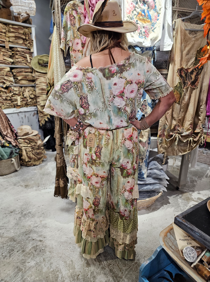 Butterfly Linen Shirt Dress