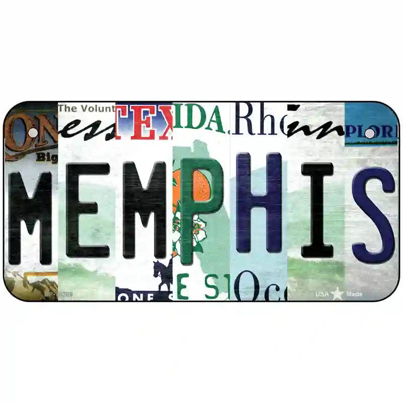 Memphis Strip Art Novelty Metal License Plate Tag