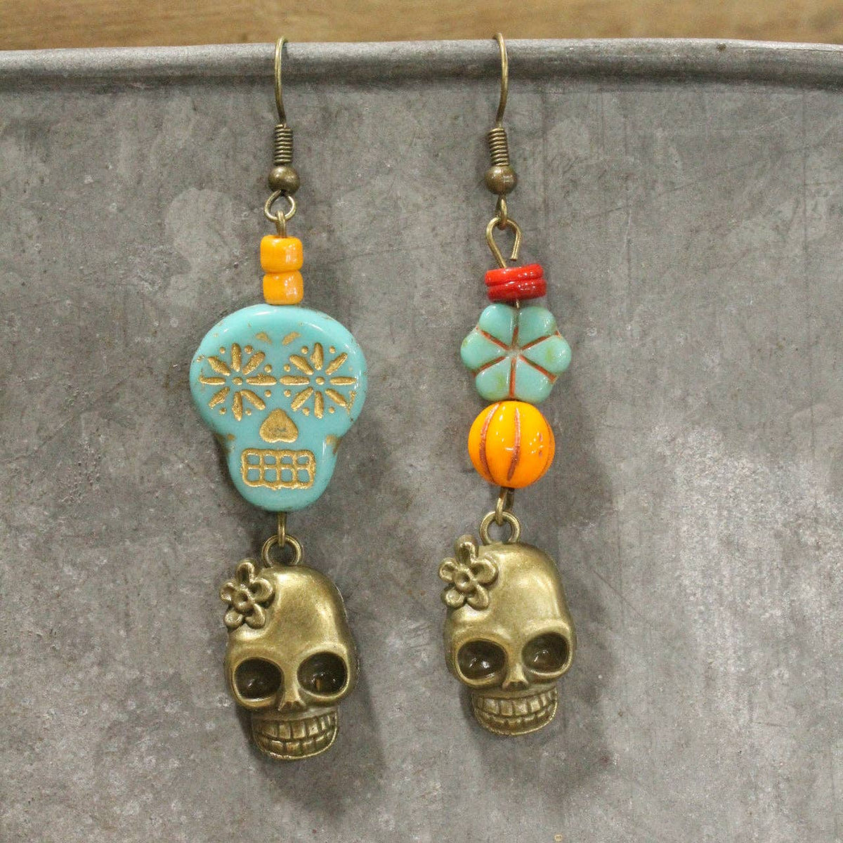 Wacky &amp; Fun Skull Dangle Drop Earrings
