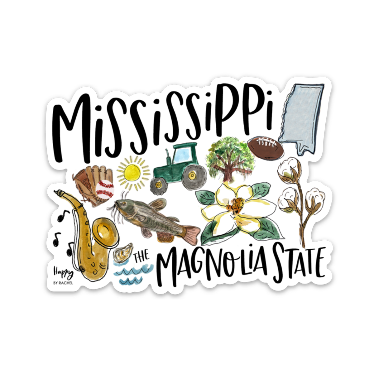 State of Mississippi Sticker-MS State Pride