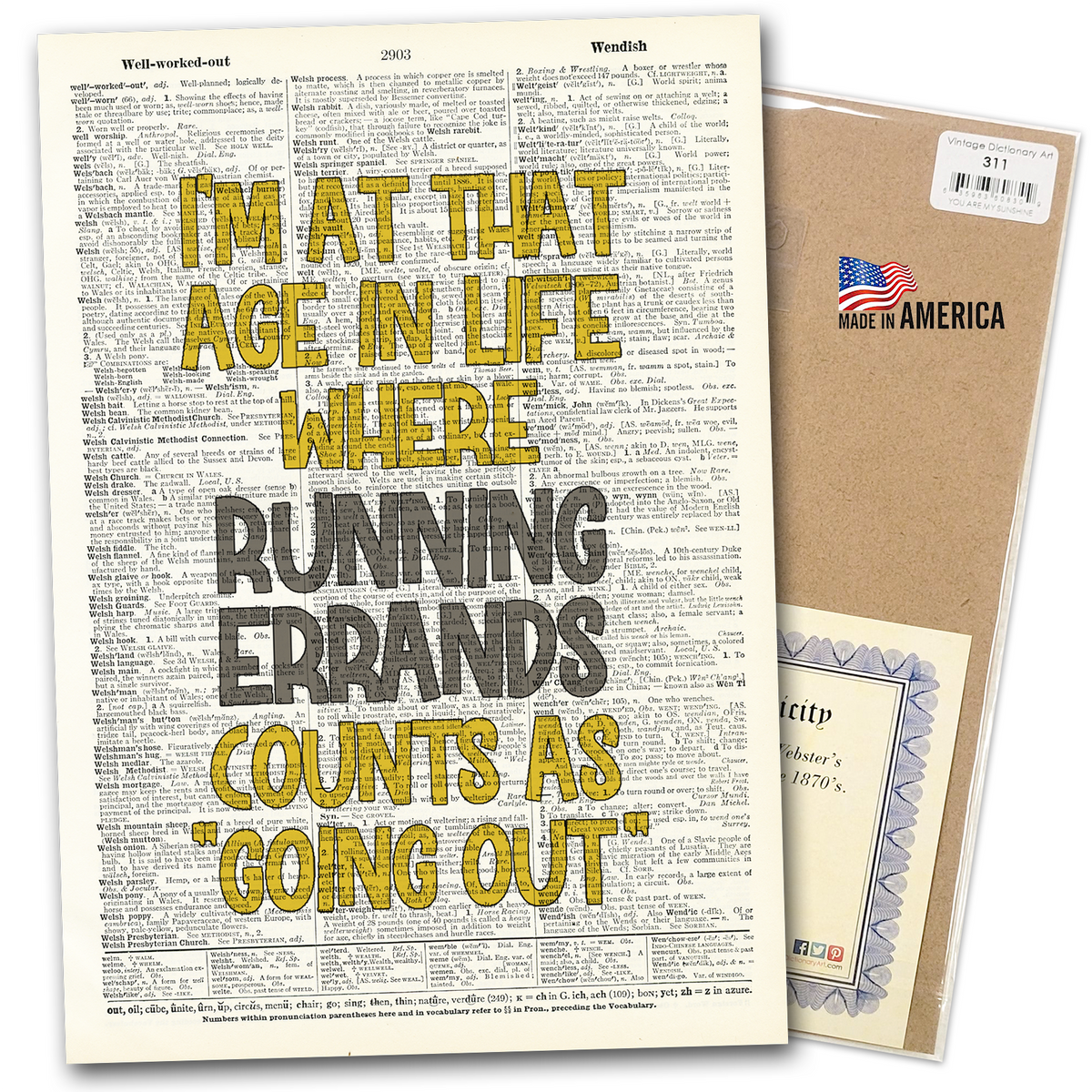 Art Print | Dictionary Page | Vintage | I'm at That Age