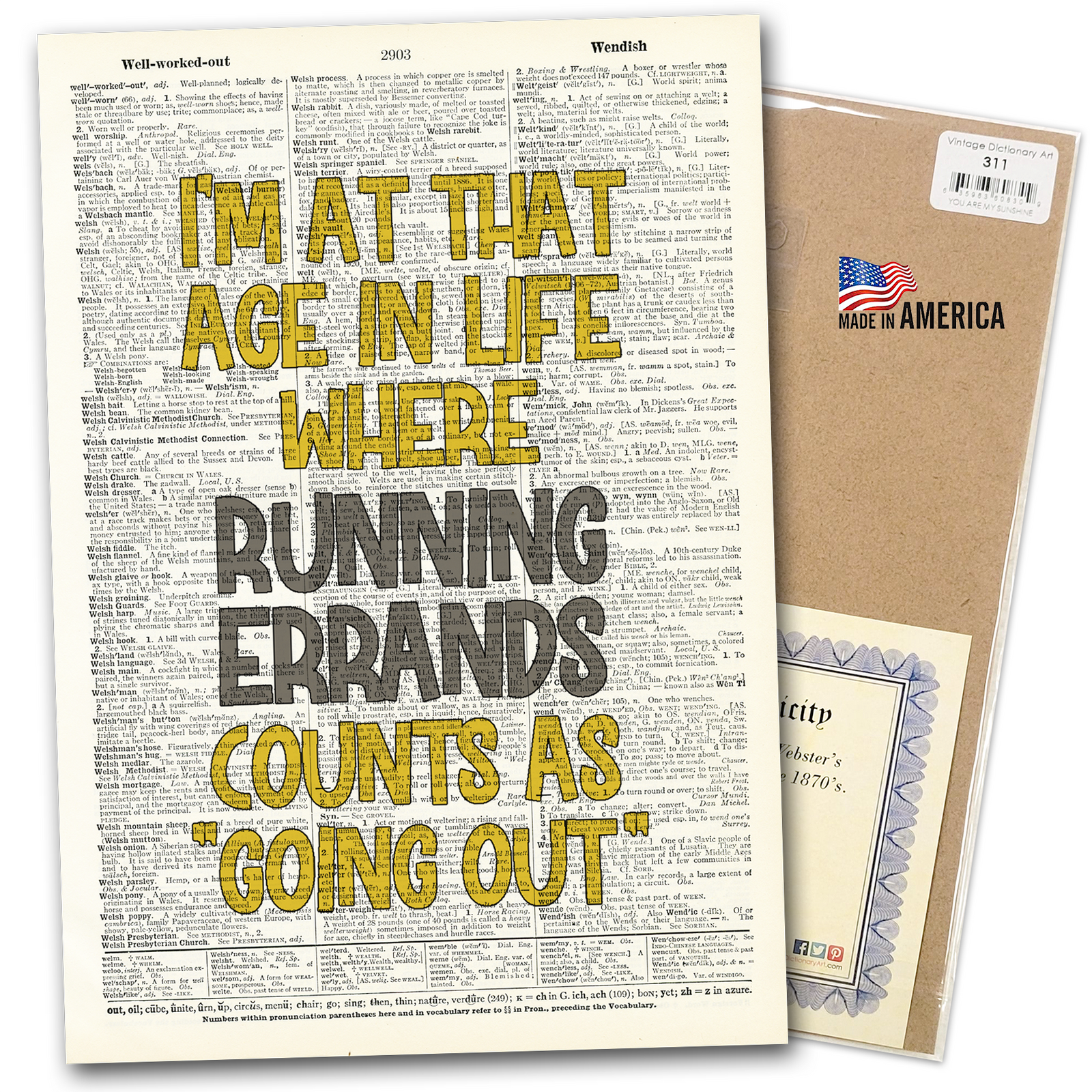 Art Print | Dictionary Page | Vintage | I'm at That Age