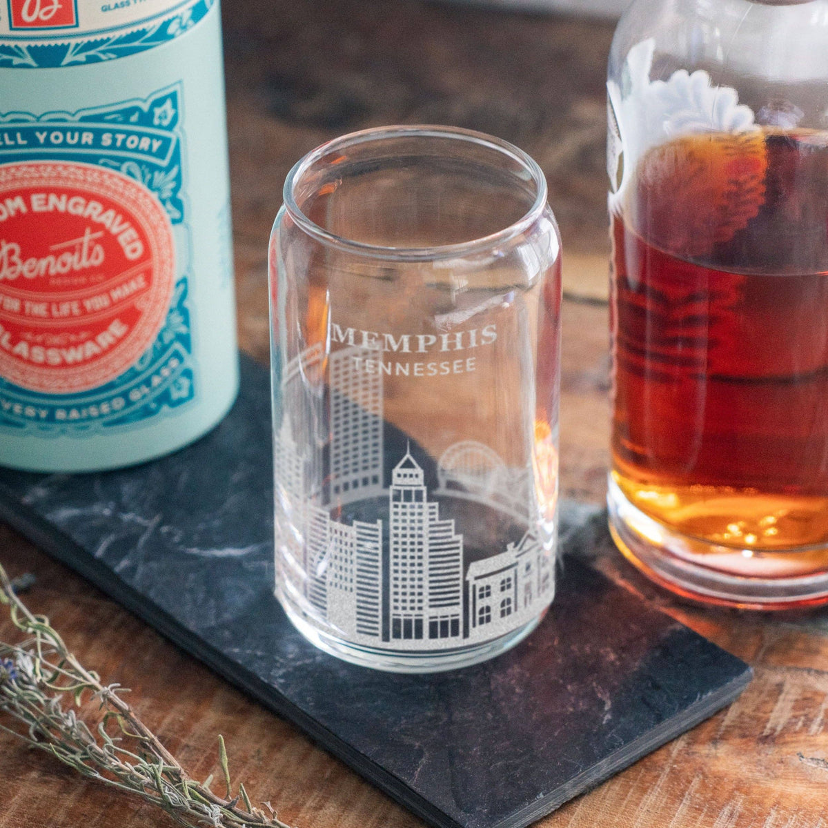 Memphis, Tennessee City Skyline Engraved Glasses