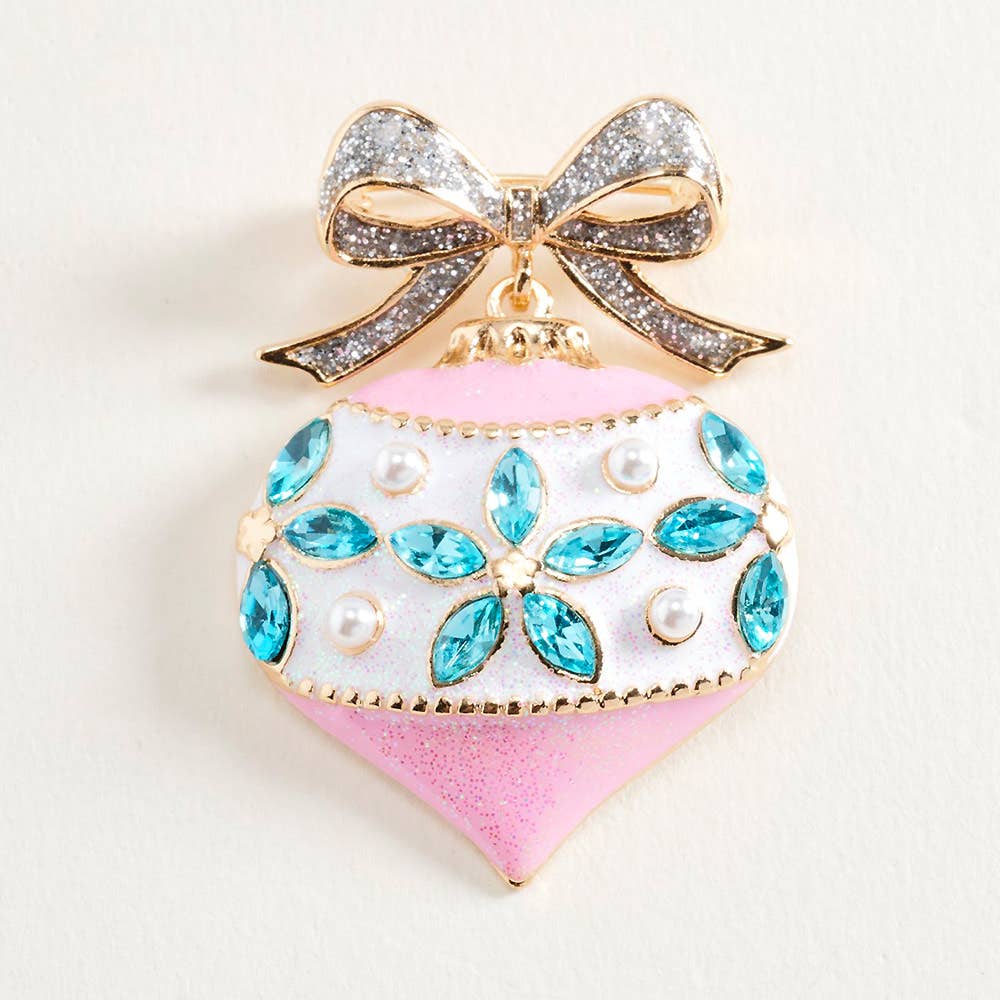 Christmas Bow Ornament Pin Brooch