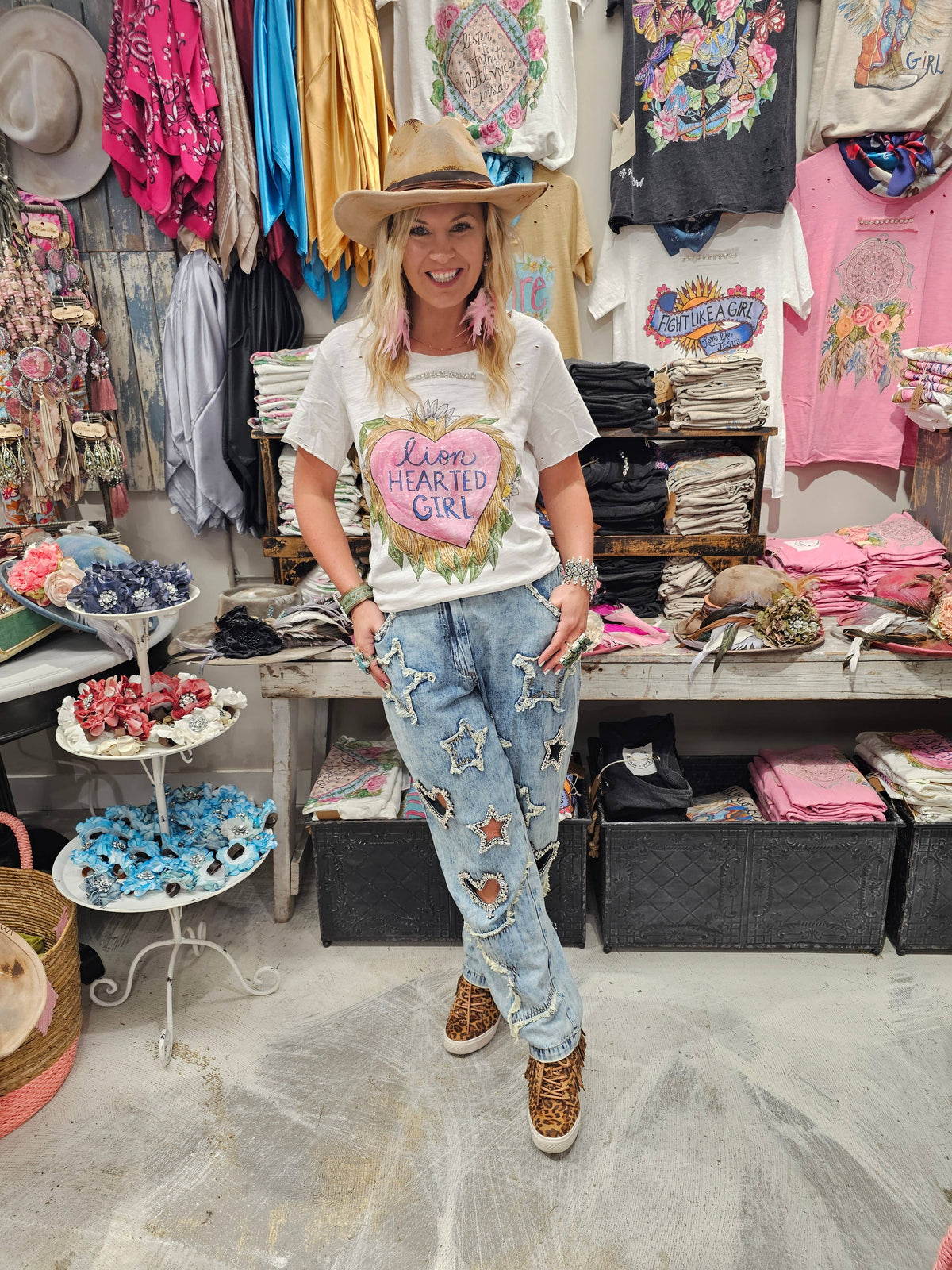 Lion Hearted Girl Tattered Tee: