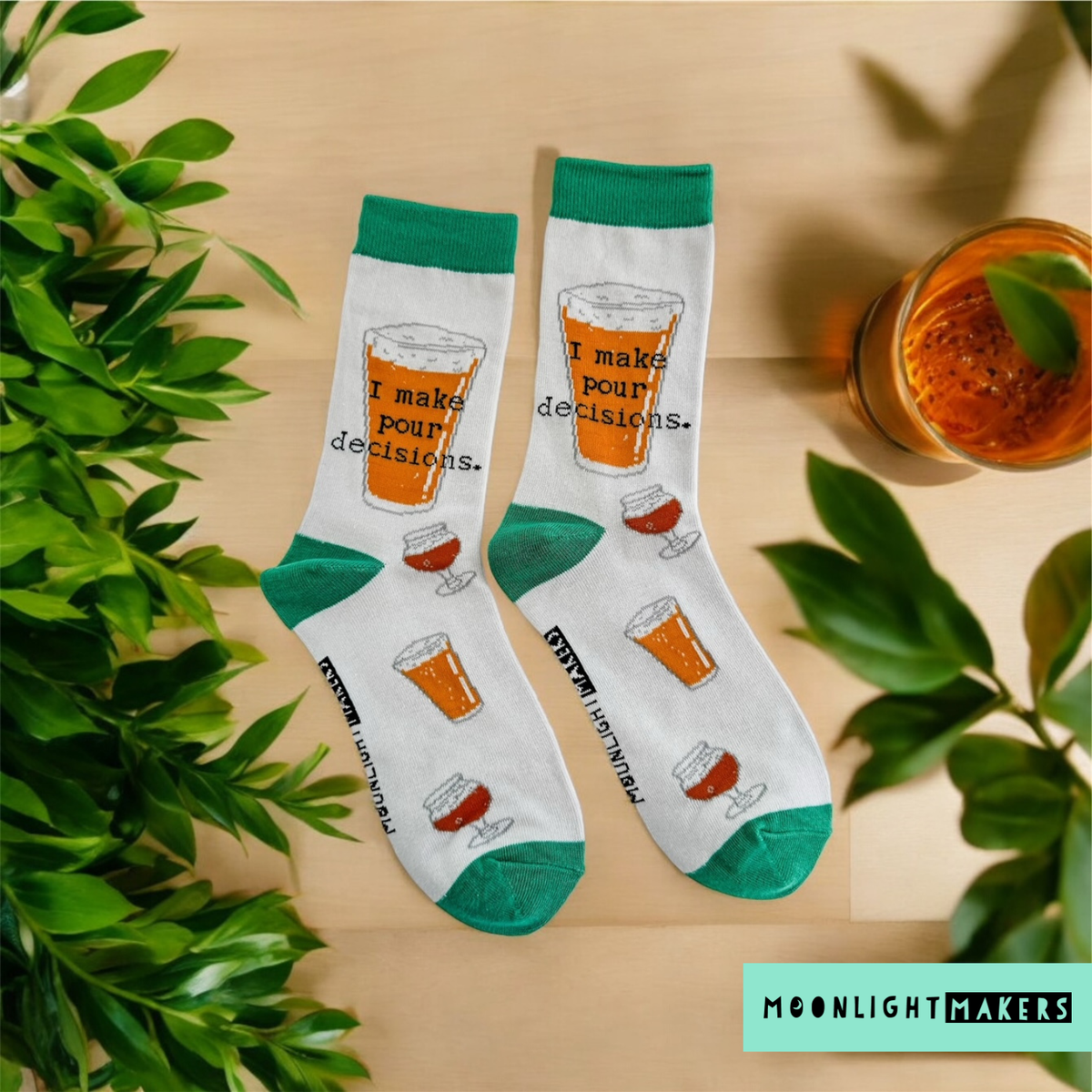 I Make Pour Decisions - Funny Unisex Socks - Beer, Gift