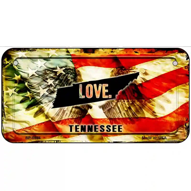 Tennessee Love Metal Novelty License Plate