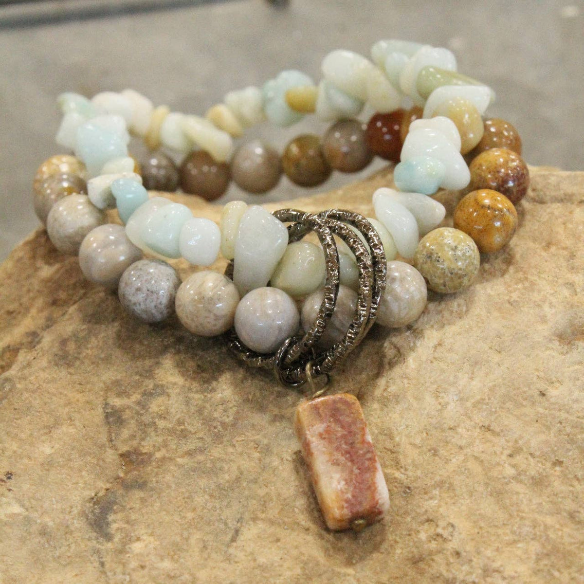 Bohemian Stone &amp; Link Bracelet Set