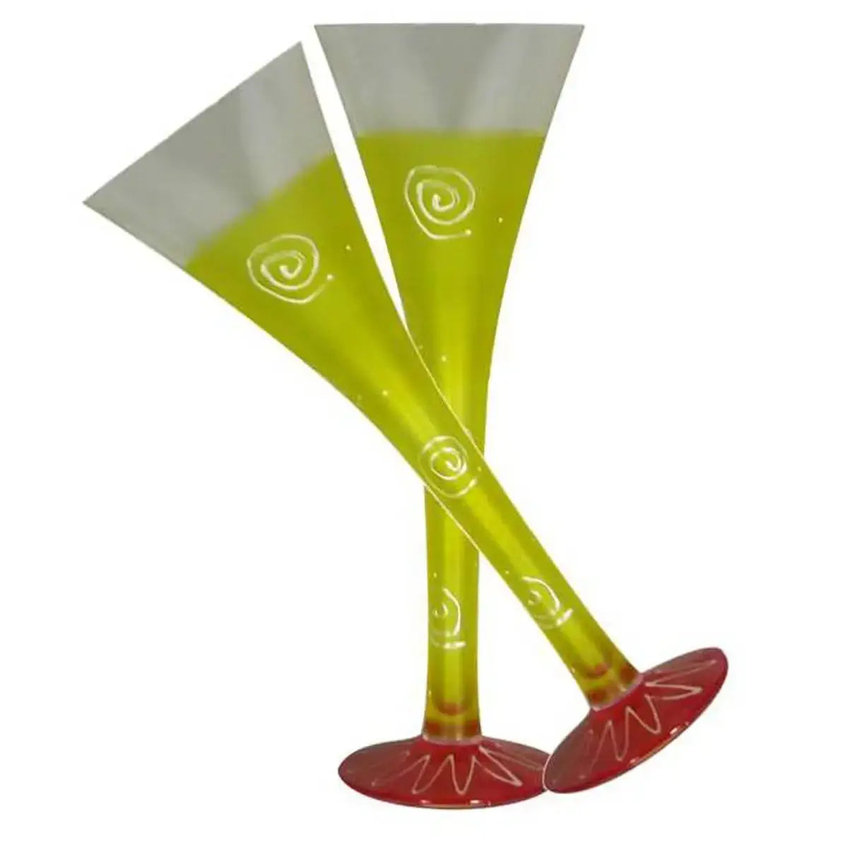 Peruvian Splendor Yellow Hollow Flute Glasses