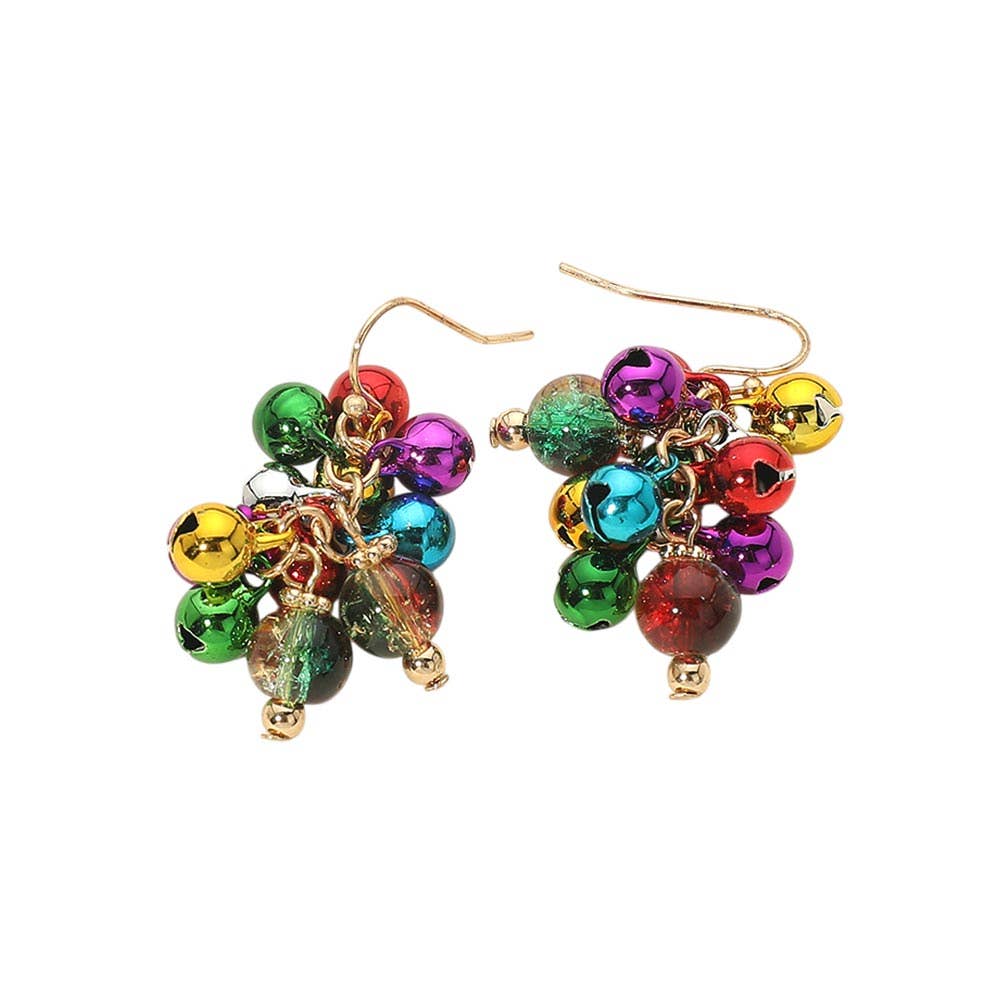 Christmas Festive Jingle Bell Charm Cluster Earrings