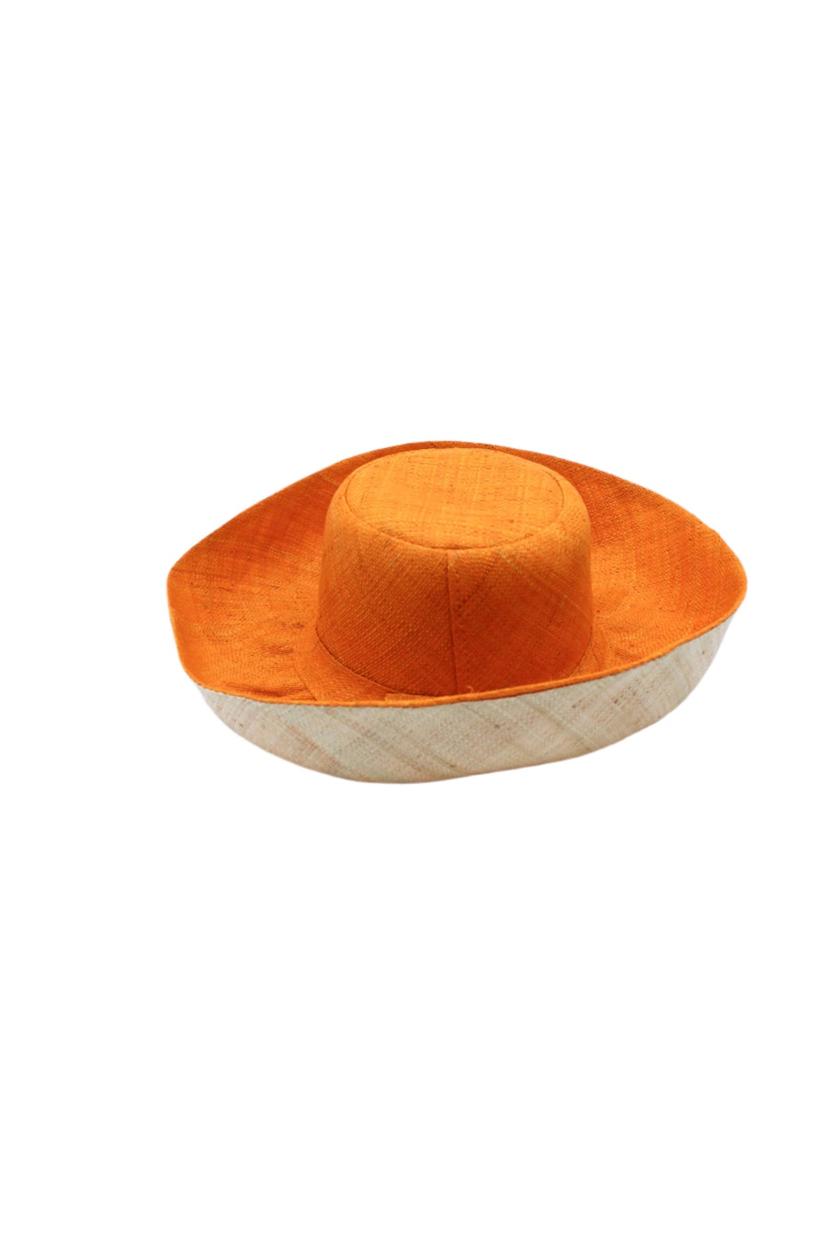 Monica  7" Wide Brim Two Tone Packable Straw Sun Hats