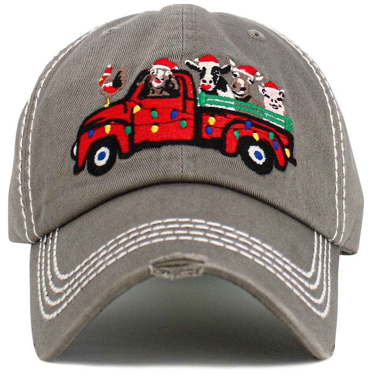 Christmas Animal Farm Truck Baseball Cap