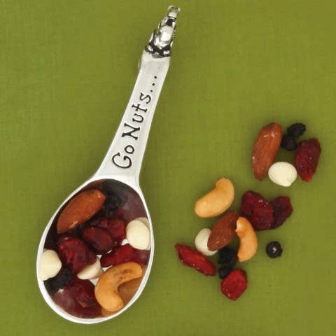 Whimsical Pewter Nut Scoop Kitchen Spoon