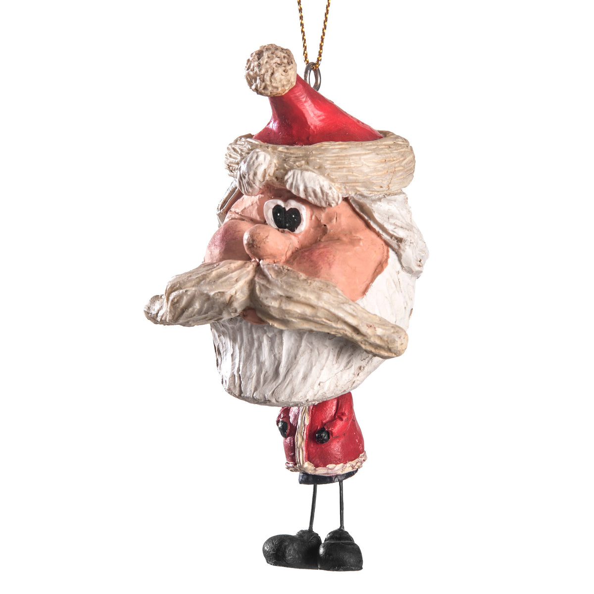 Santa Ornament With Rough Beard By Bert Anderson
