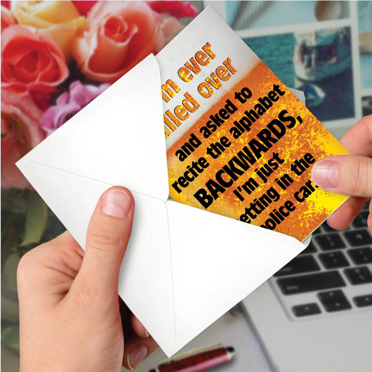 Alphabet Backwards Funny Birthday Greeting Card