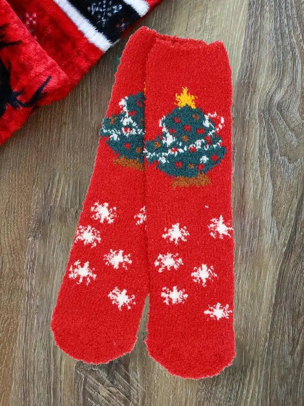 Fuzzy Christmas Socks